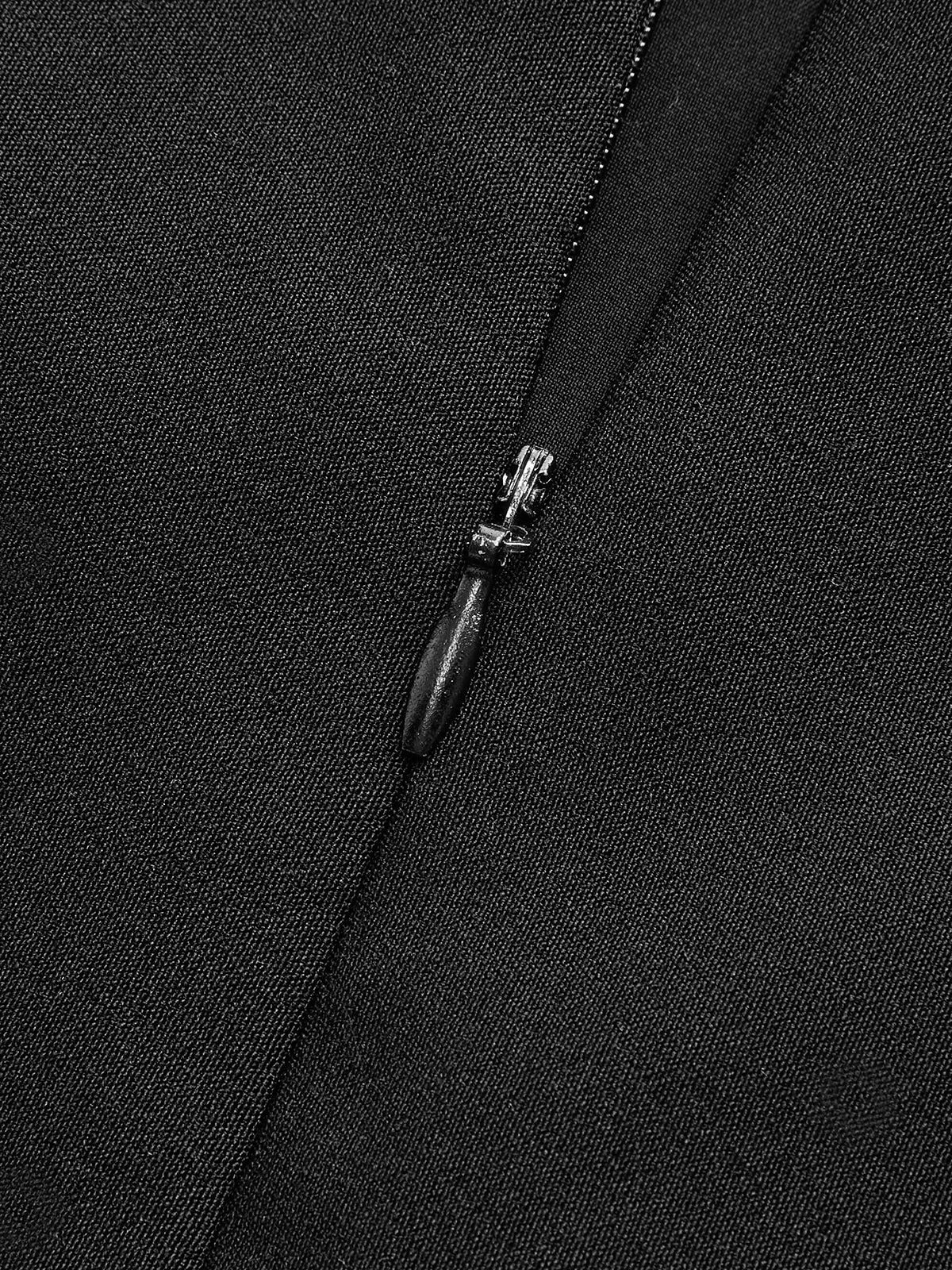 Metal Detail Asymmetric Midi Skirt-Chicvia