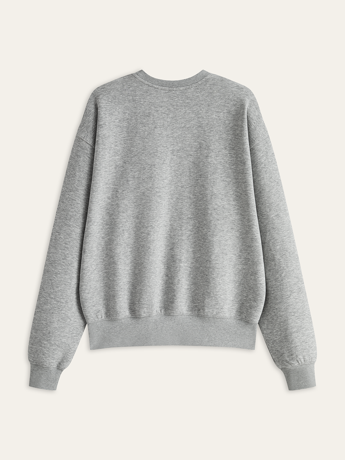 Cotton Blend Crew Neck Sweatshirt-Chicvia
