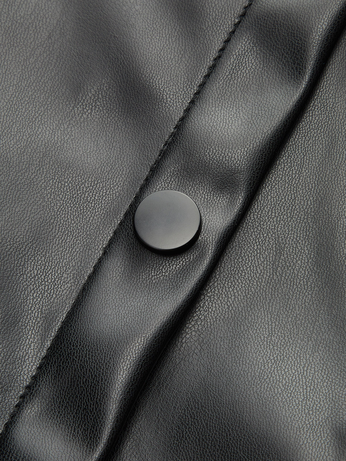 Faux Leather Panel Shirt Dress-Chicvia