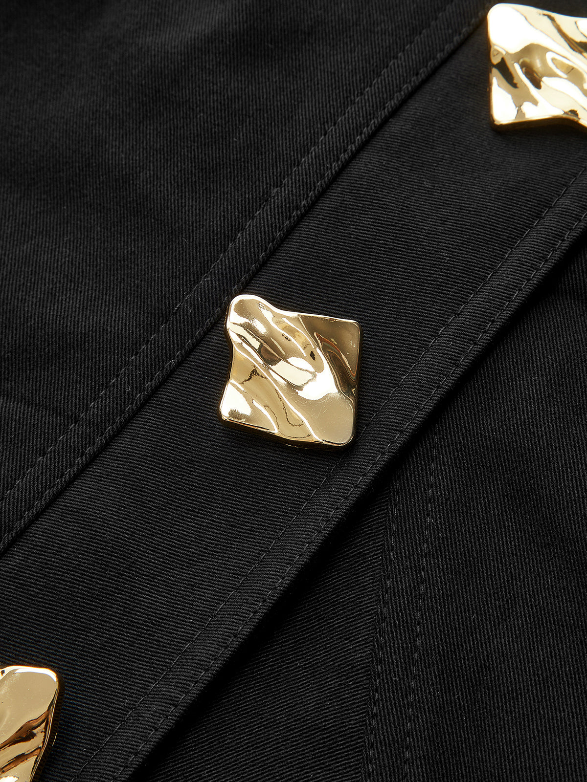 Metal Detail Asymmetric Hem Mini Skirt-Chicvia