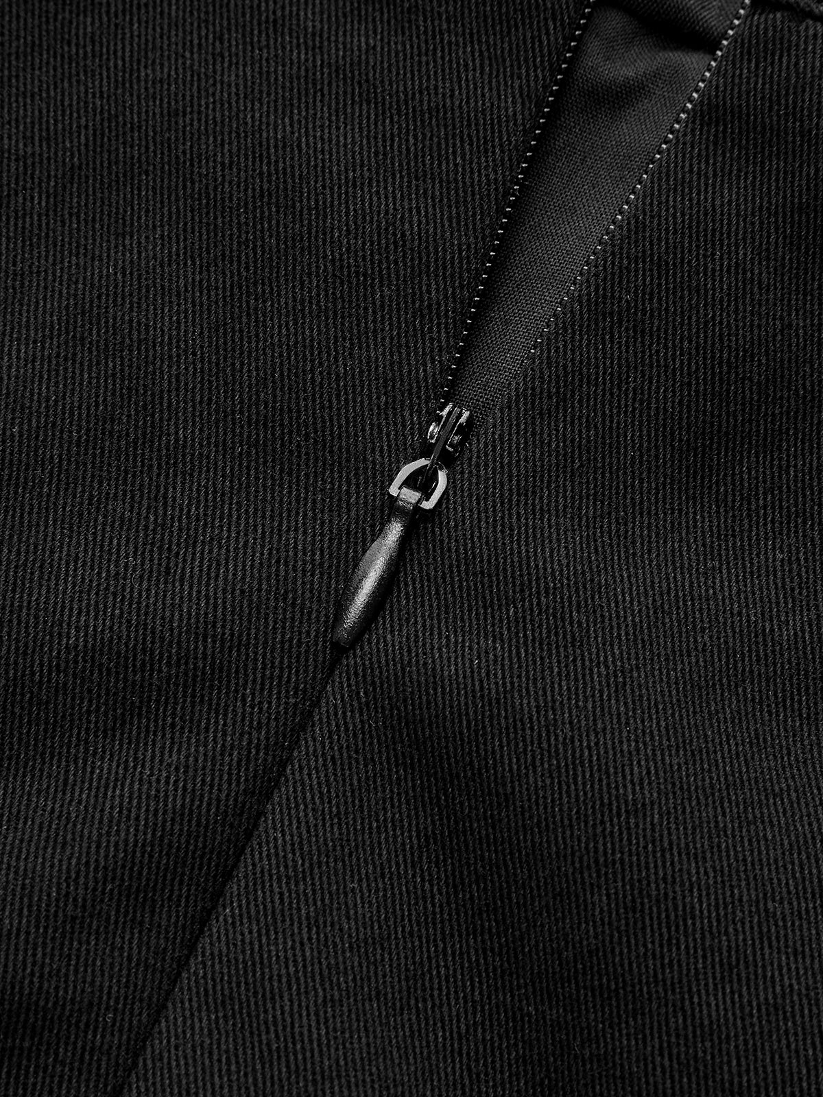 Metal Detail Asymmetric Hem Mini Skirt-Chicvia