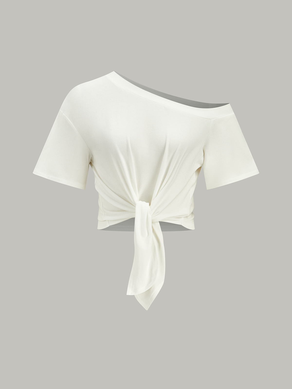 One-Shoulder Knotted Top-Chicvia