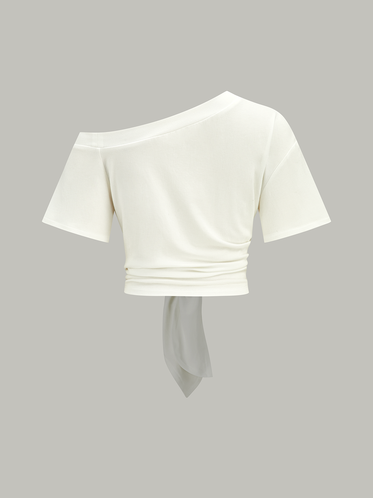 One-Shoulder Knotted Top-Chicvia