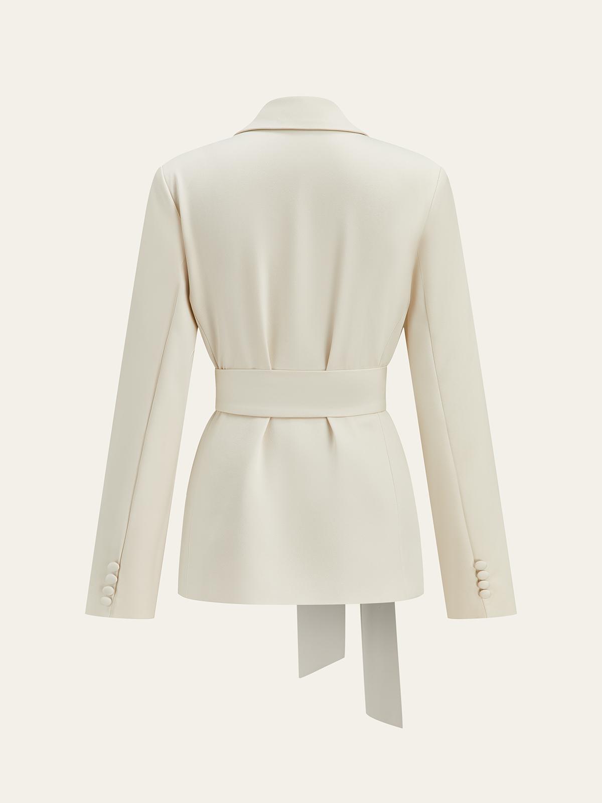 Long Sleeve Belted Blazer-Chicvia