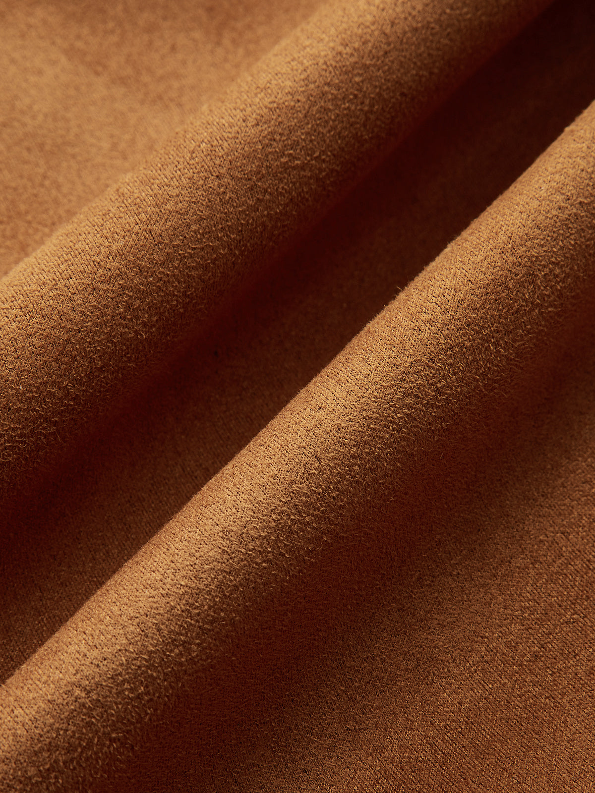 Faux Leather Paneled Suede Effect Asymmetric Midi Skirt-Chicvia