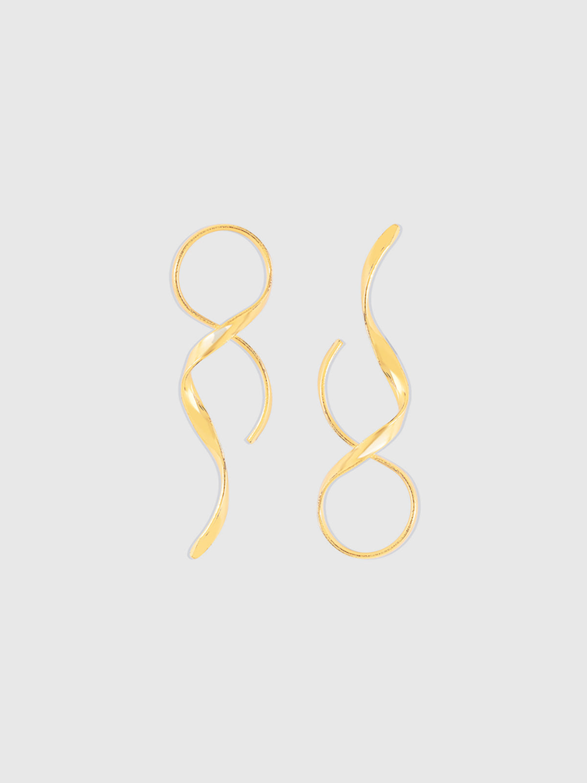 Golden Twisted Drop Earrings-Chicvia