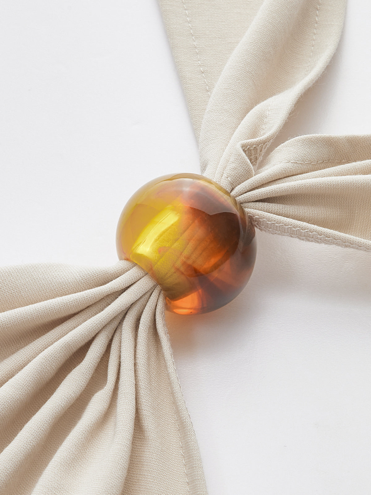 Halter Ruched Top with Bead Detail-Chicvia