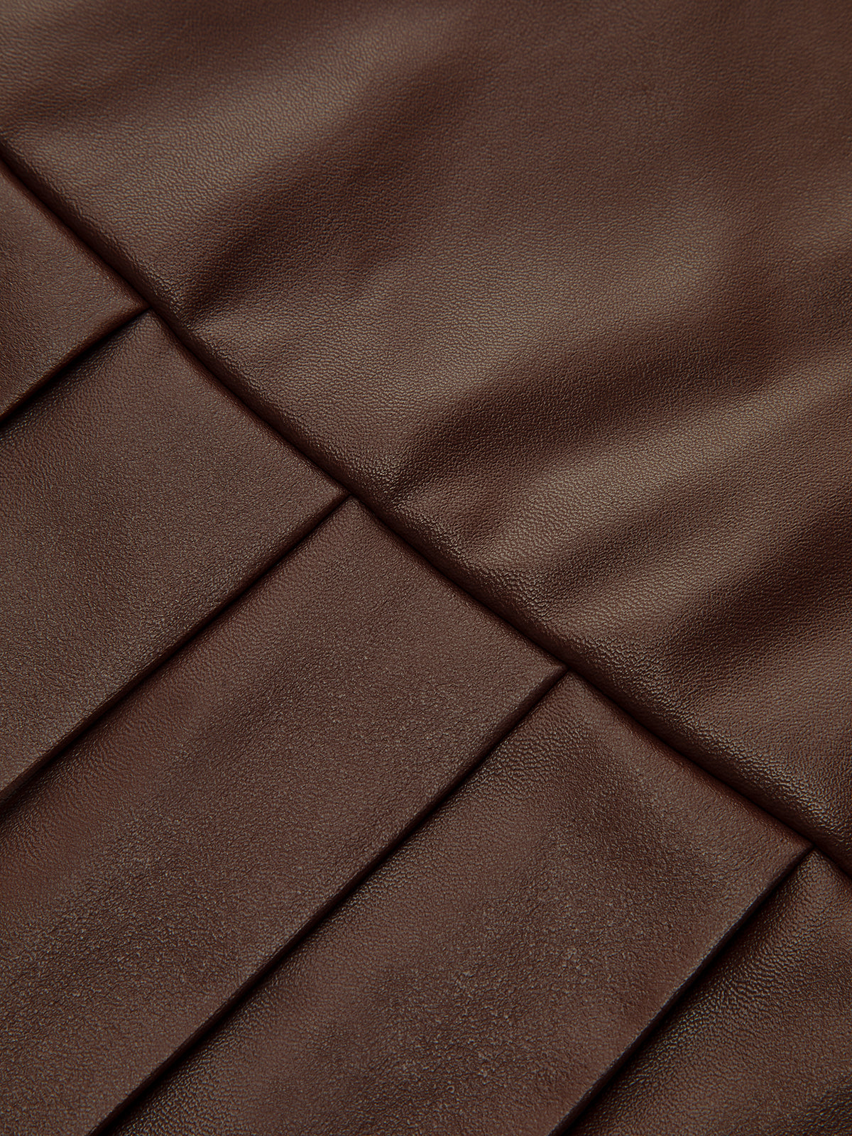 Faux Leather High-Waist Pleated Mini Skirt-Chicvia