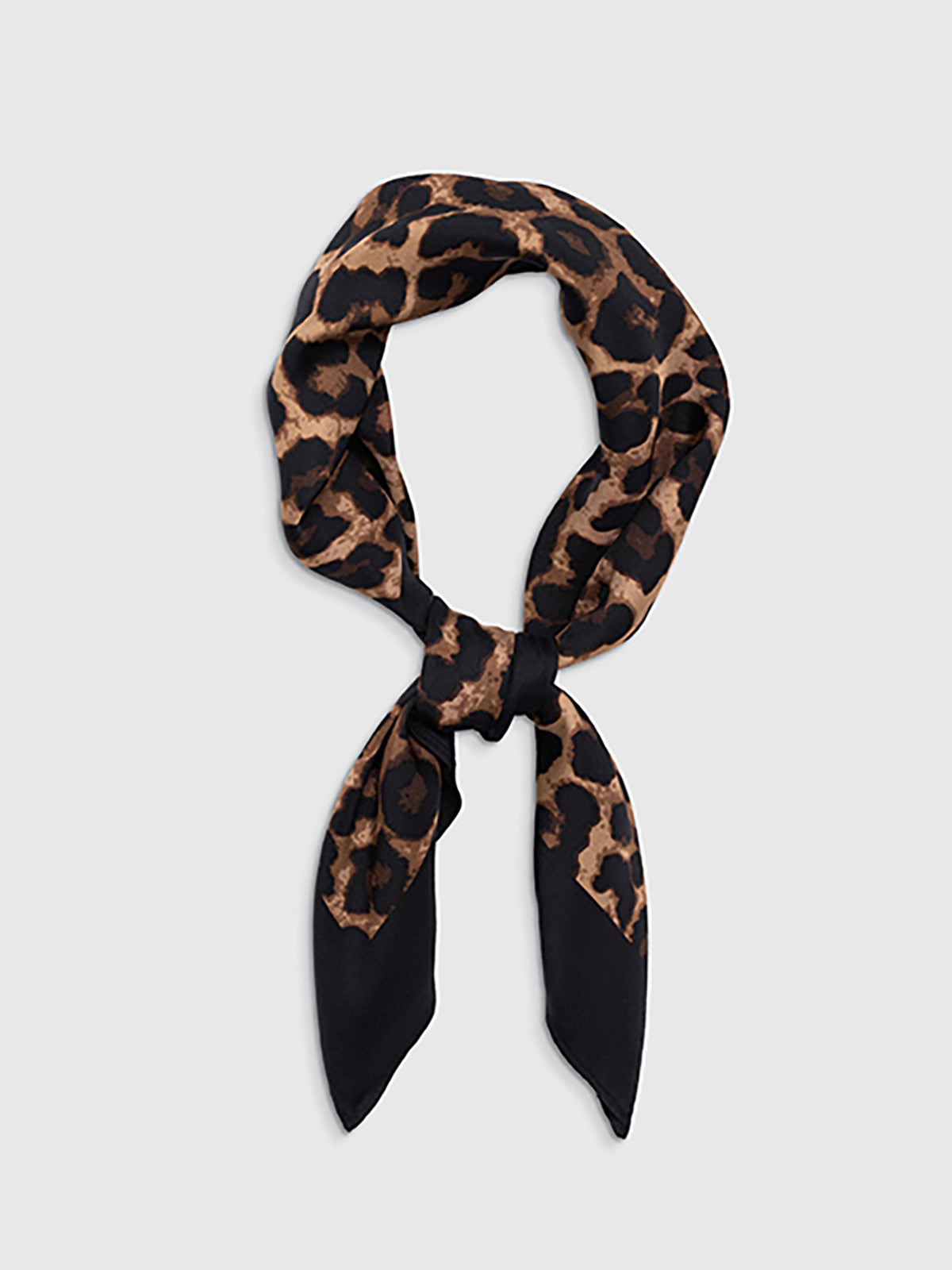 Leopard Print Square Scarf-Chicvia