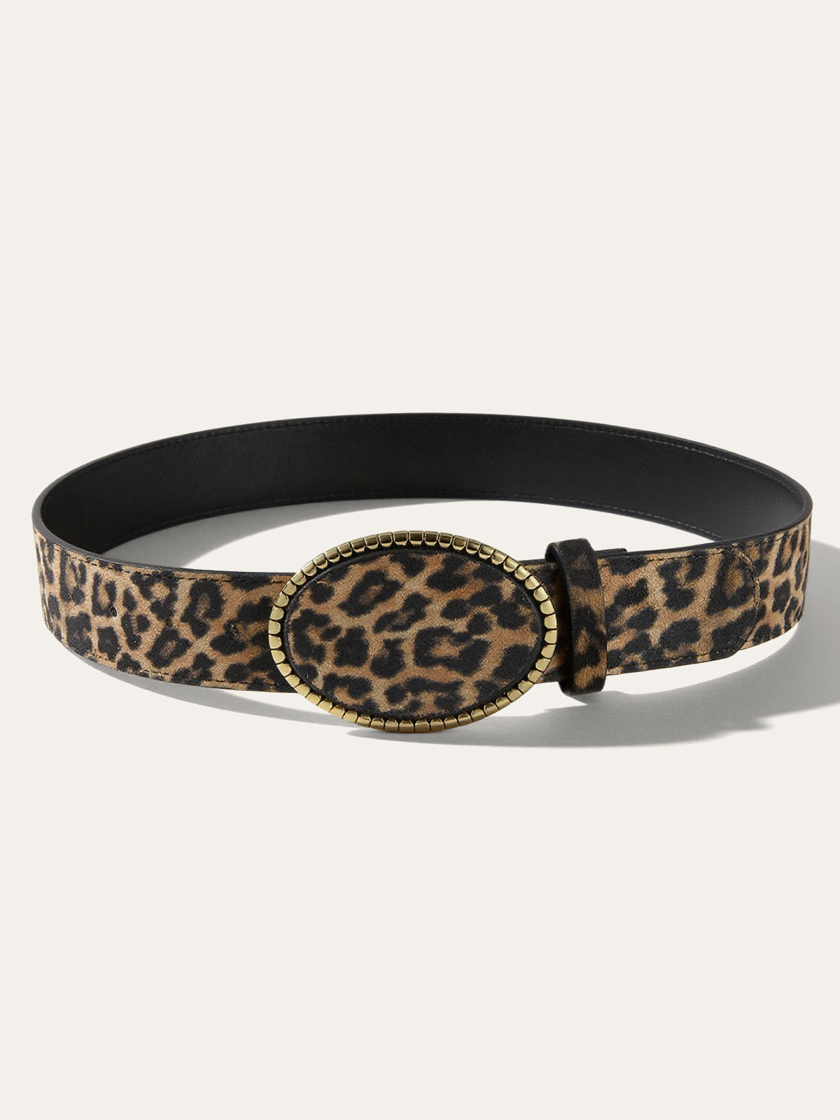 Leopard Print PU Leather Belt-Chicvia