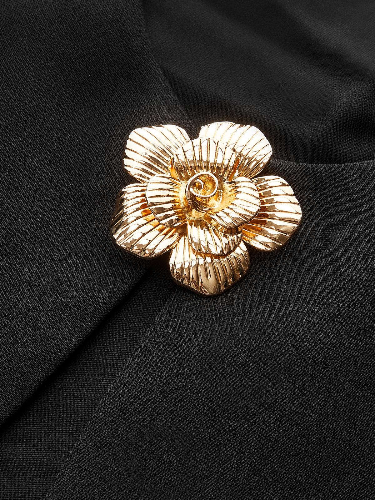 Detachable Cape Metal Floral Detail Dress Set-Chicvia