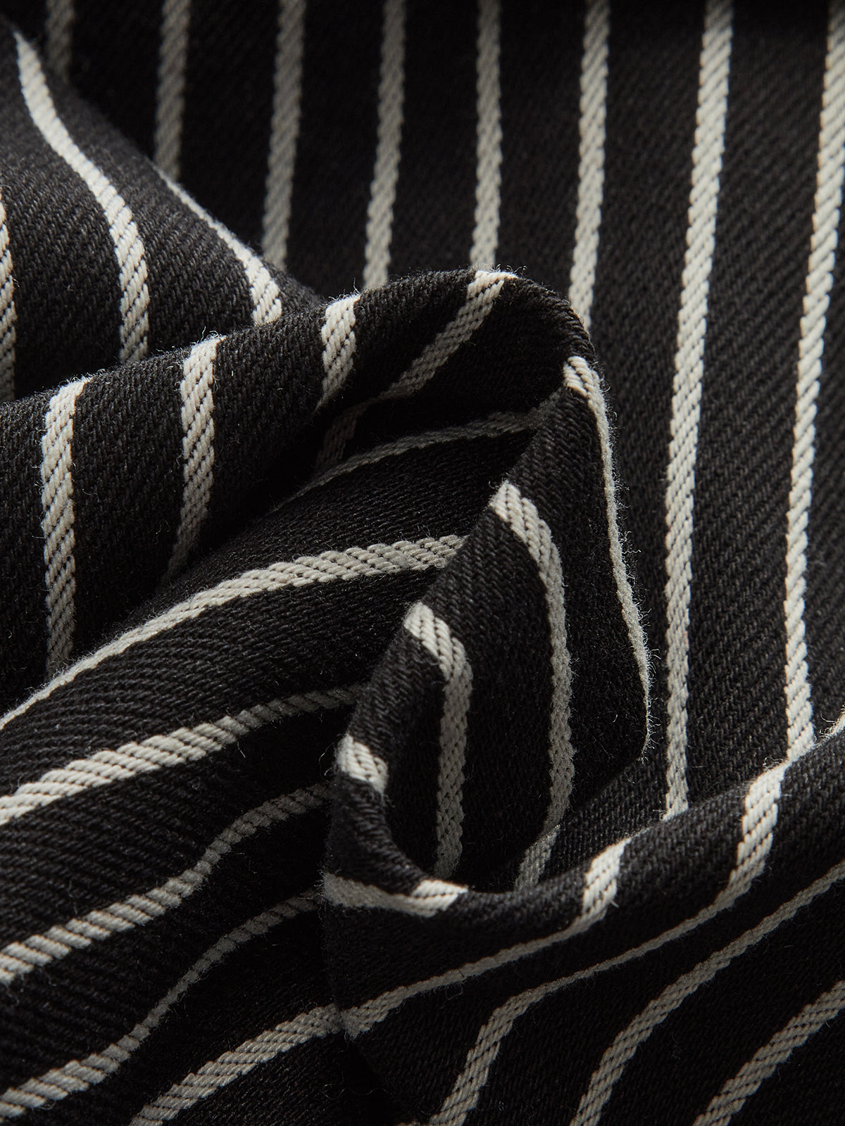 Cotton-Blend Striped Belted Longline Vest-Chicvia