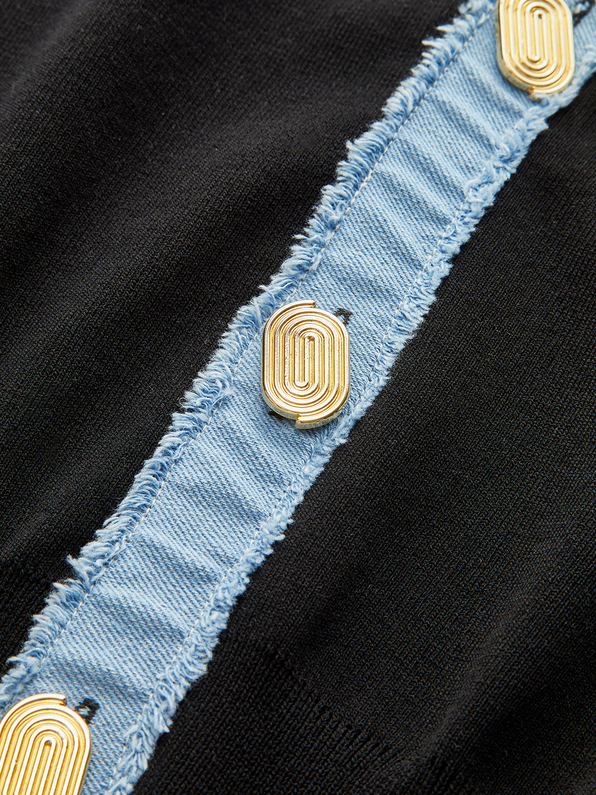 Denim Placket Button Knit Vest-Chicvia