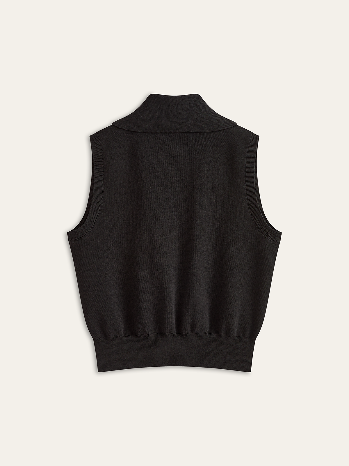 Denim Placket Button Knit Vest-Chicvia