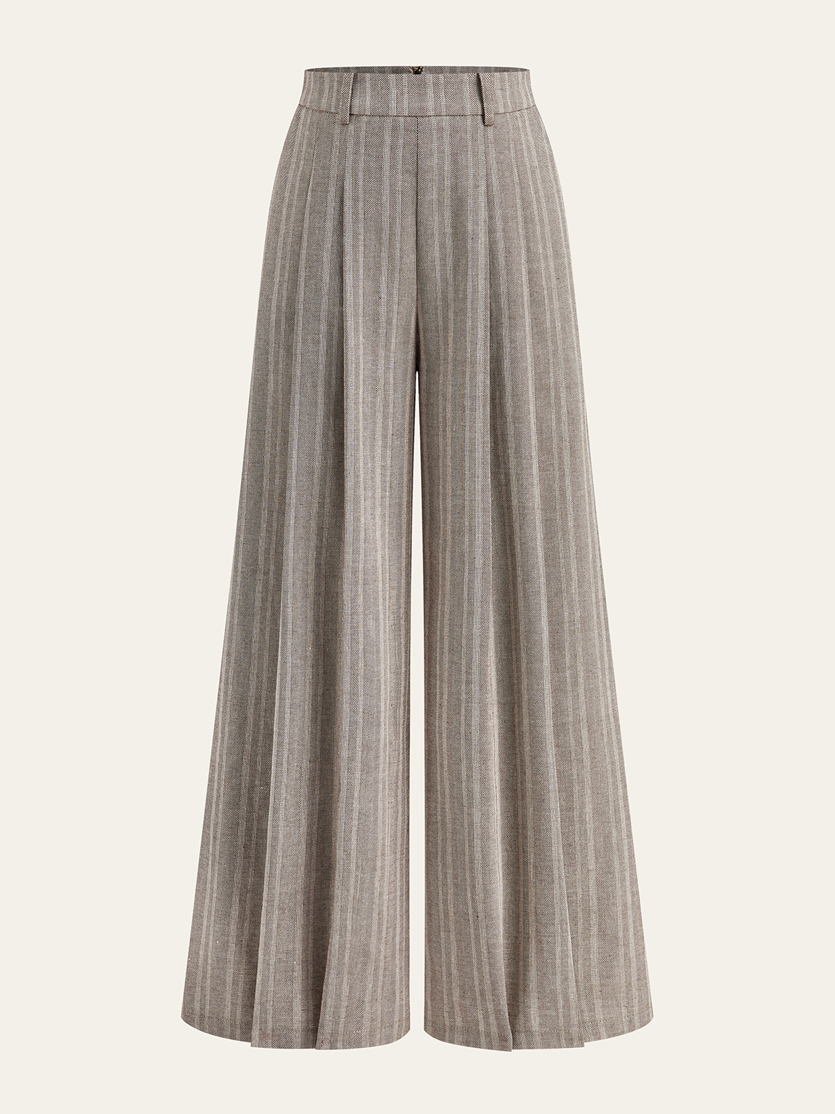 Linen Blend Wide-Leg Pants-Chicvia