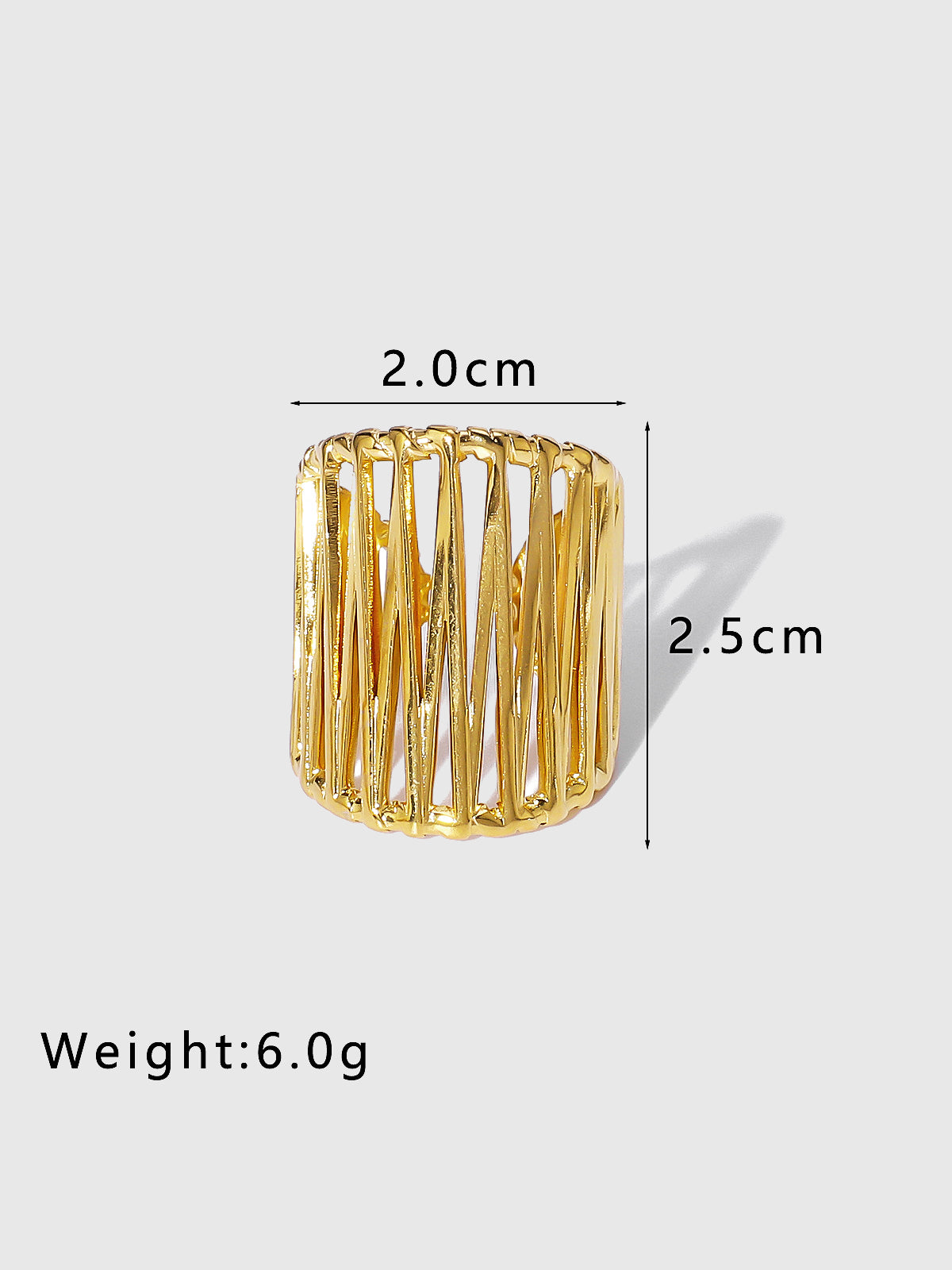 Golden Geometric Cut-Out Ring-Chicvia