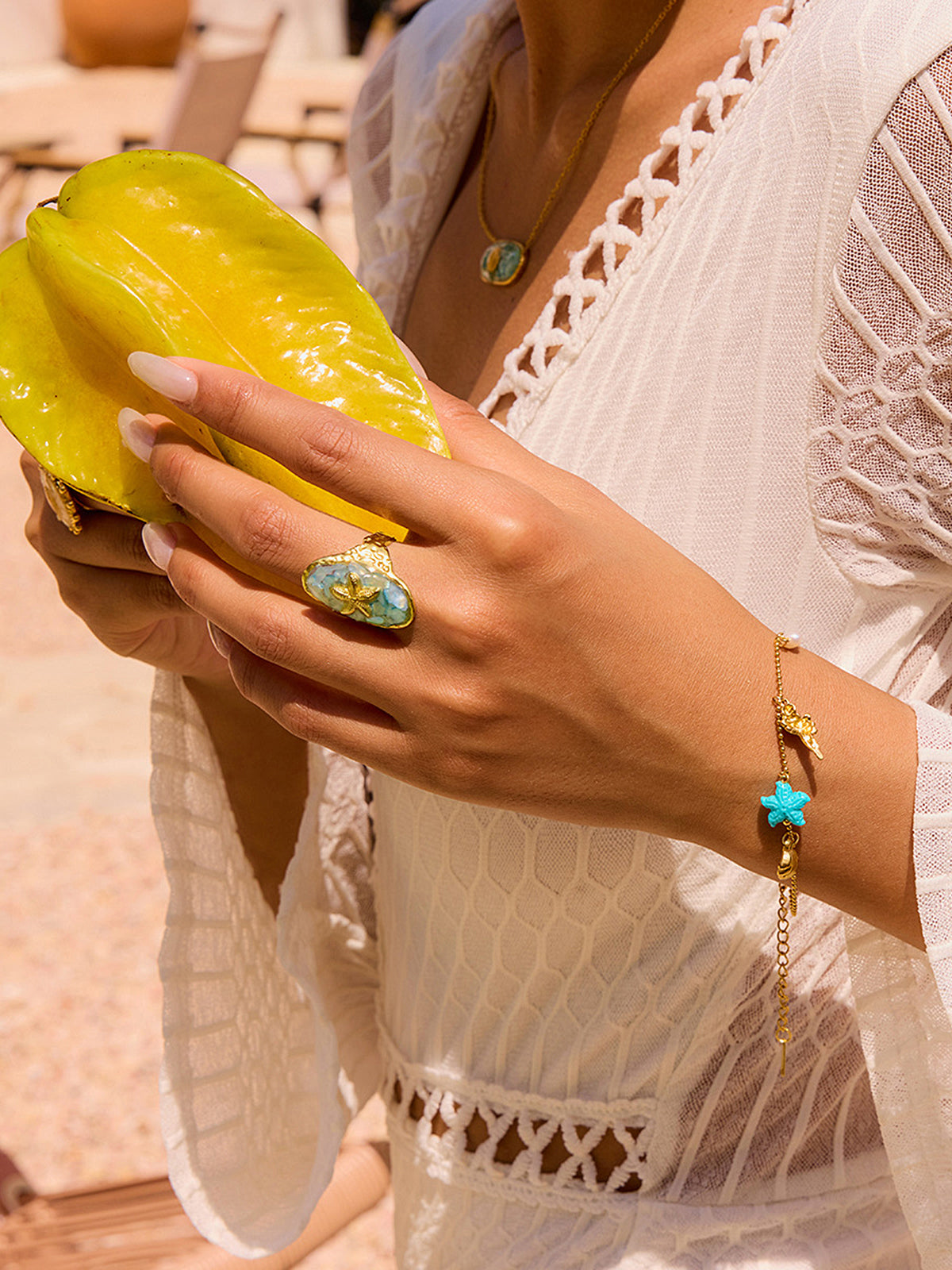 Golden Starfish Ring-Chicvia