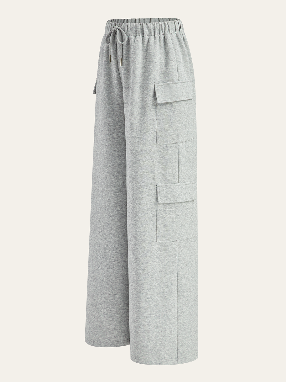 Drawstring Waist Wide Leg Cargo Pants-Chicvia