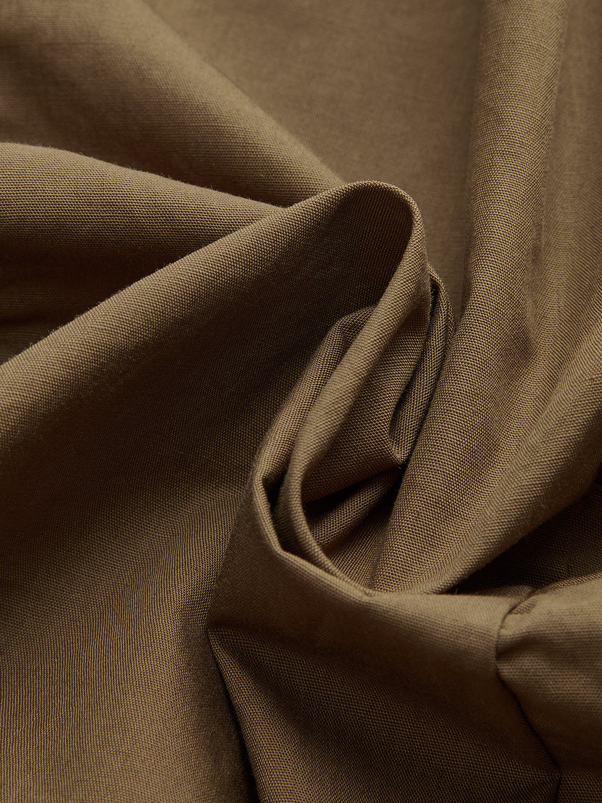 Cotton Blend Ruched Long Sleeve Shirt-Chicvia