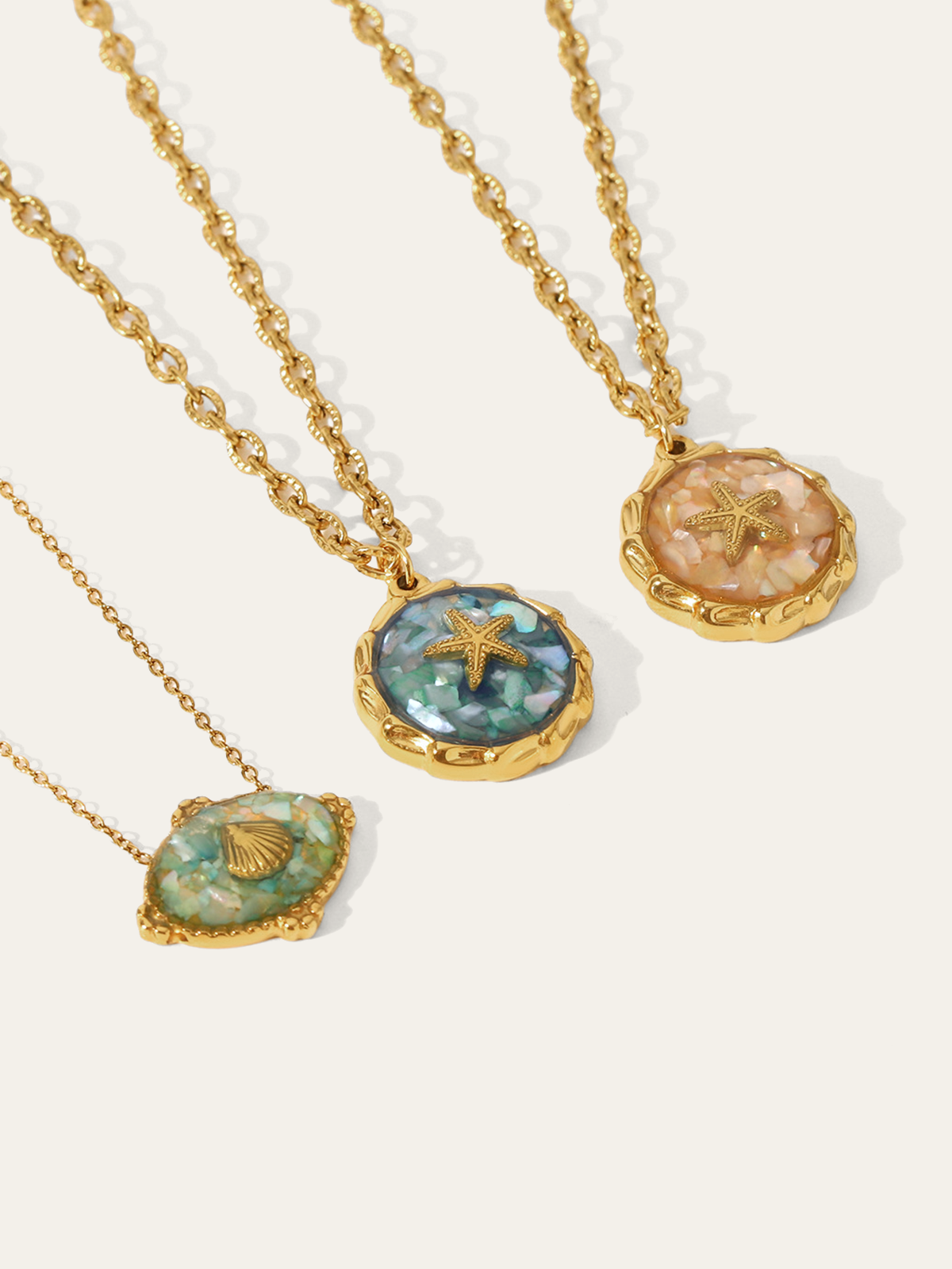 Golden Starfish Pendant Necklace-Chicvia