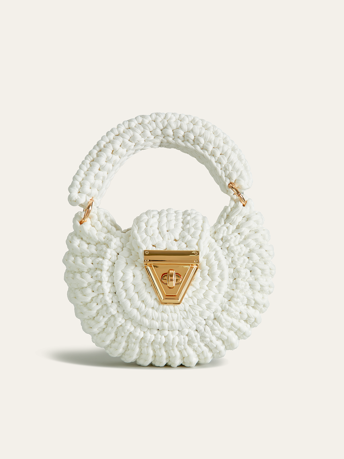 Crochet Top-Handle Bag-Chicvia