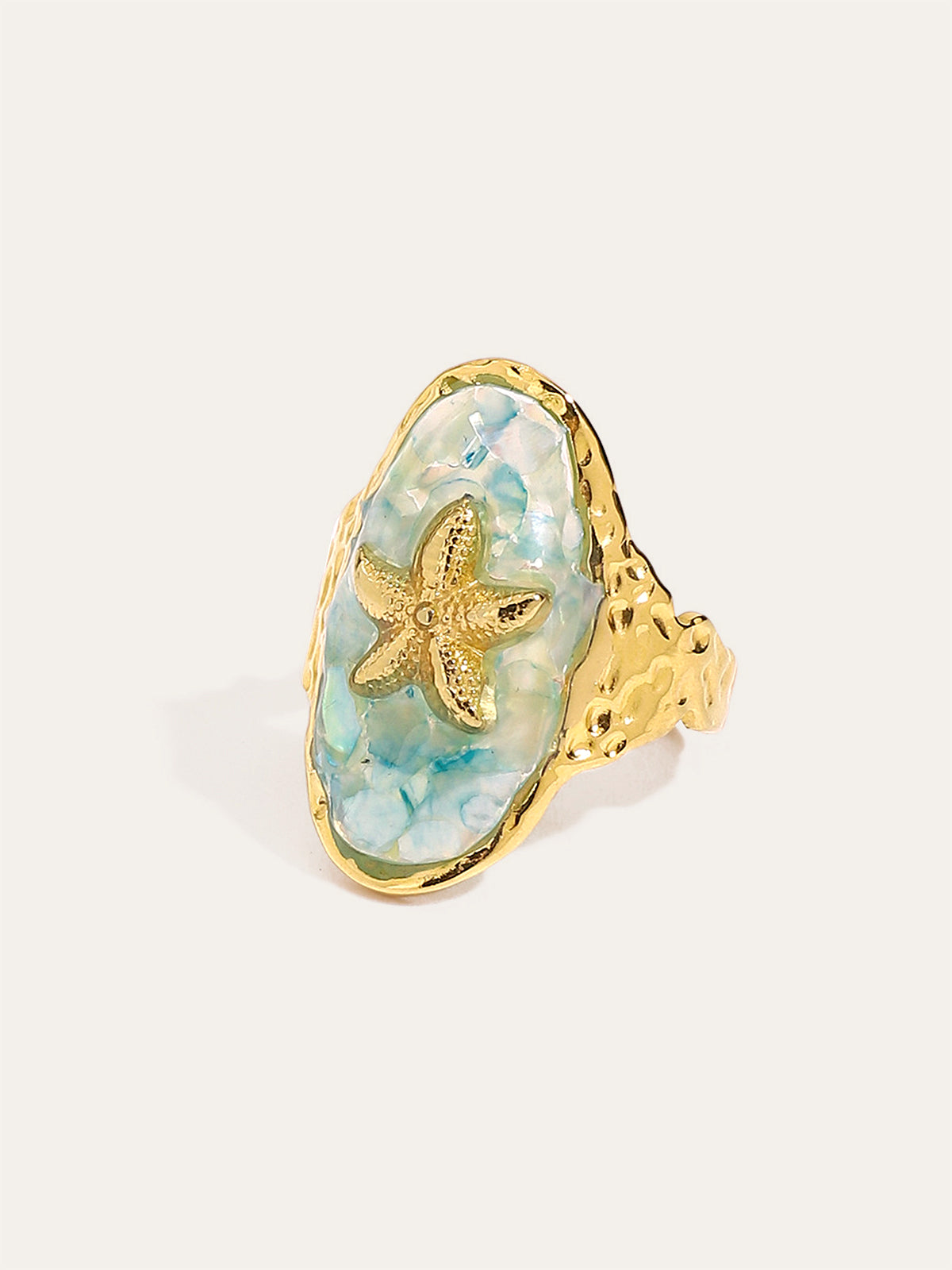 Golden Starfish Ring-Chicvia