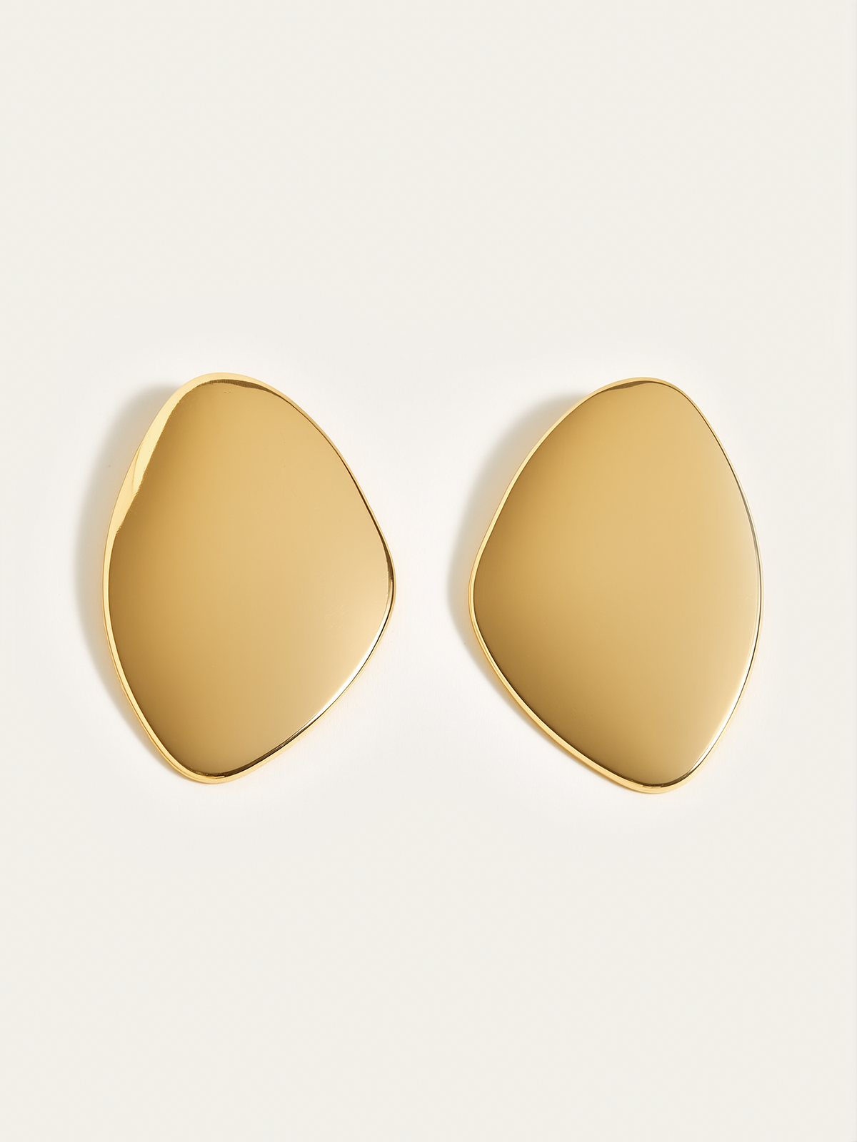 Golden Irregular  Smooth Earrings-Chicvia