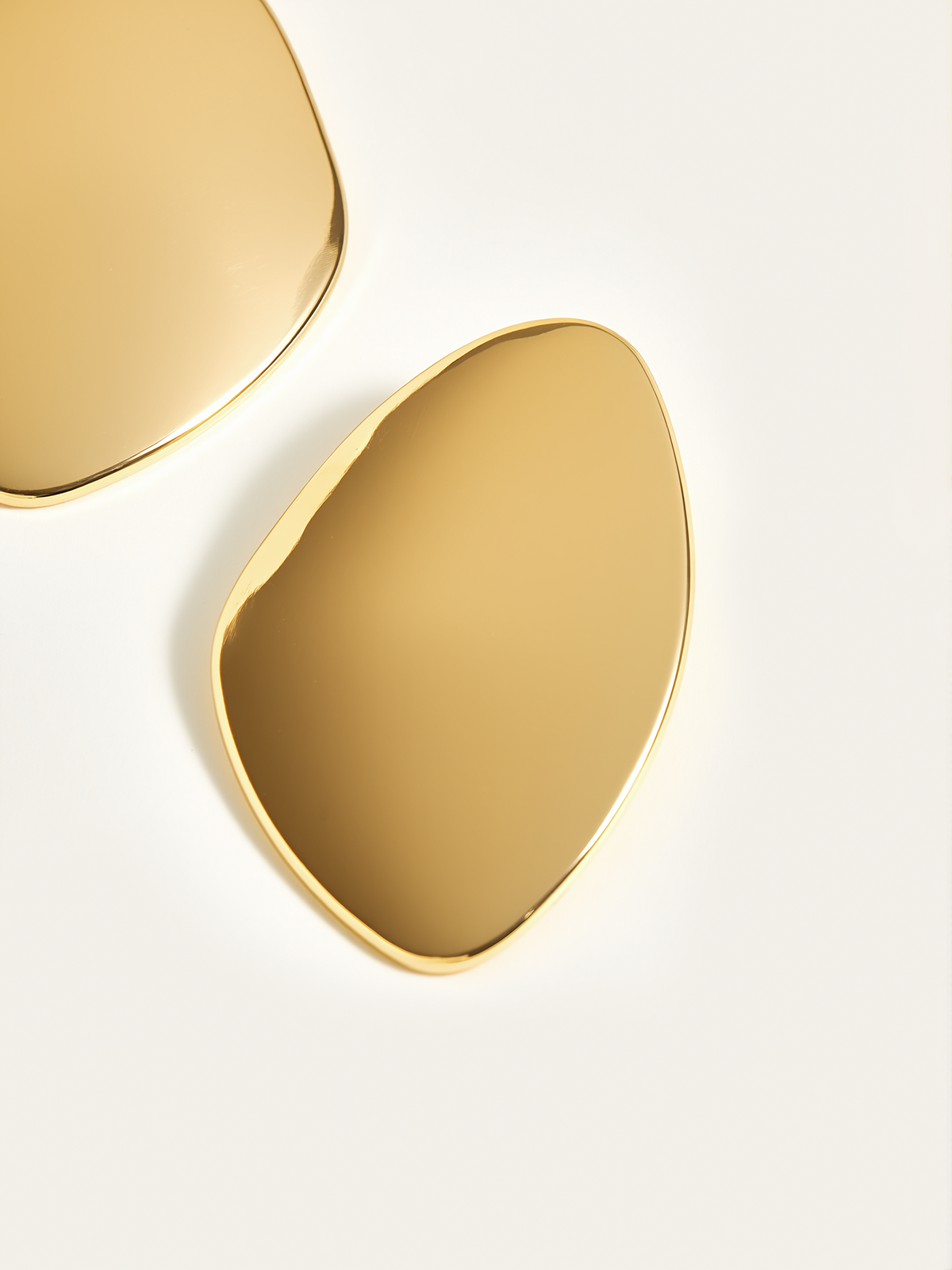 Golden Irregular  Smooth Earrings-Chicvia