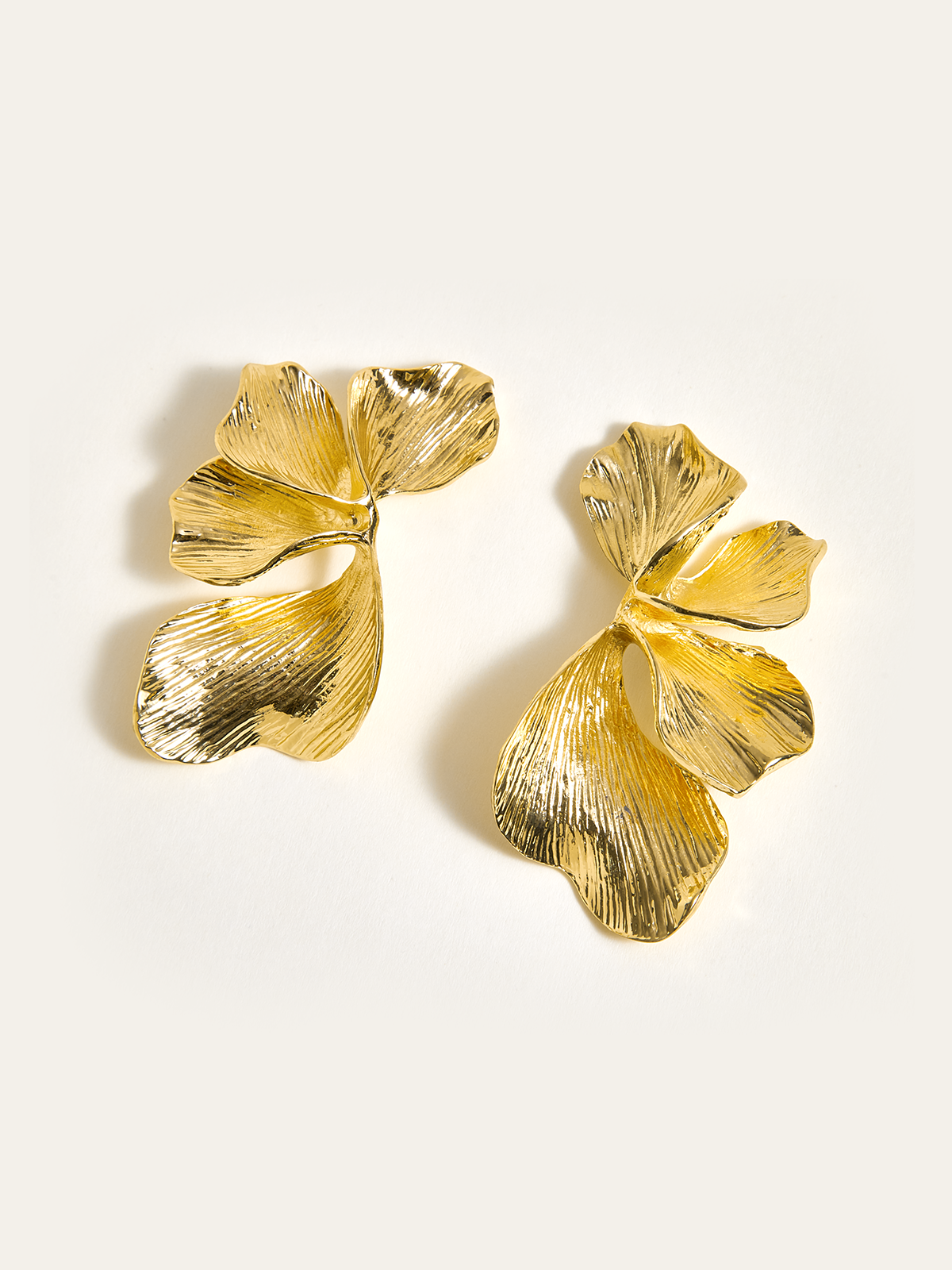 Golden Petal Earrings-Chicvia