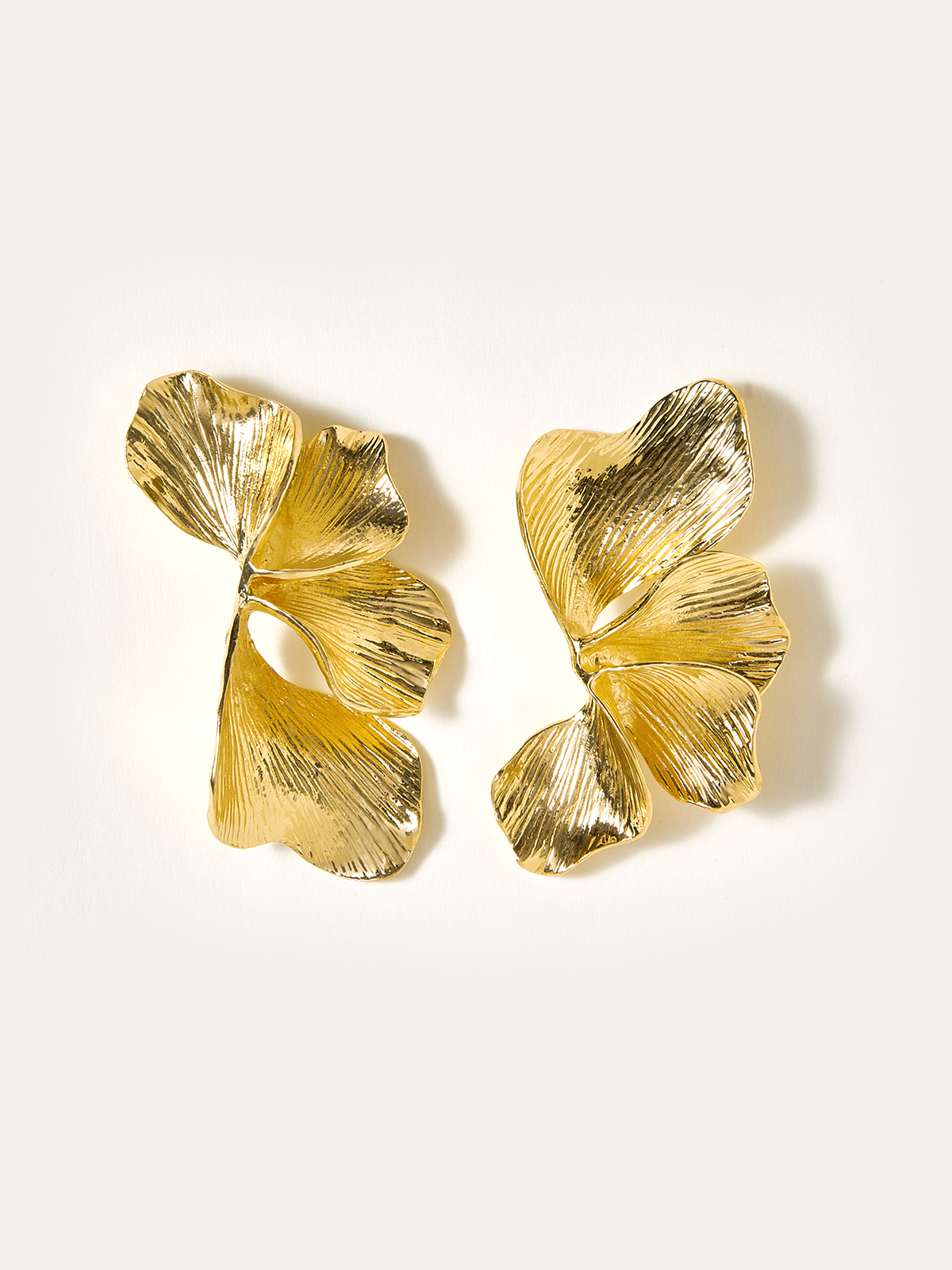 Golden Petal Earrings-Chicvia