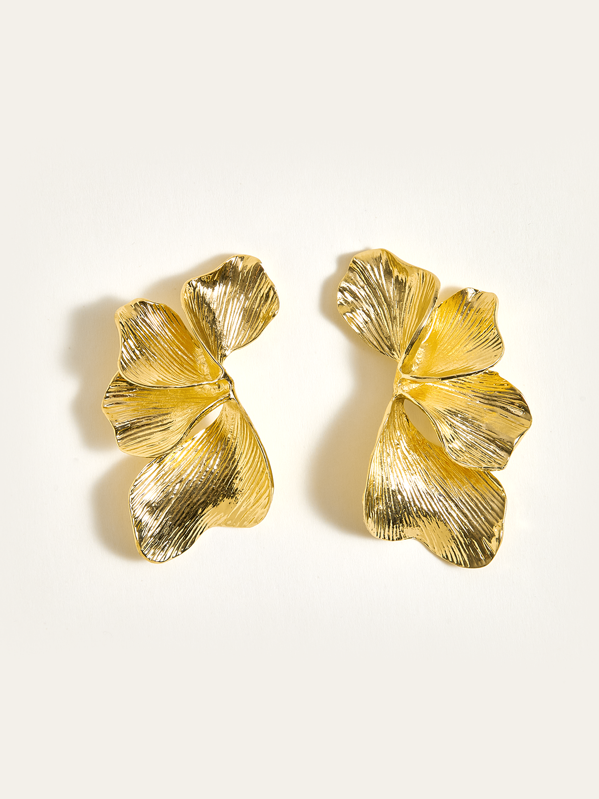 Golden Petal Earrings-Chicvia