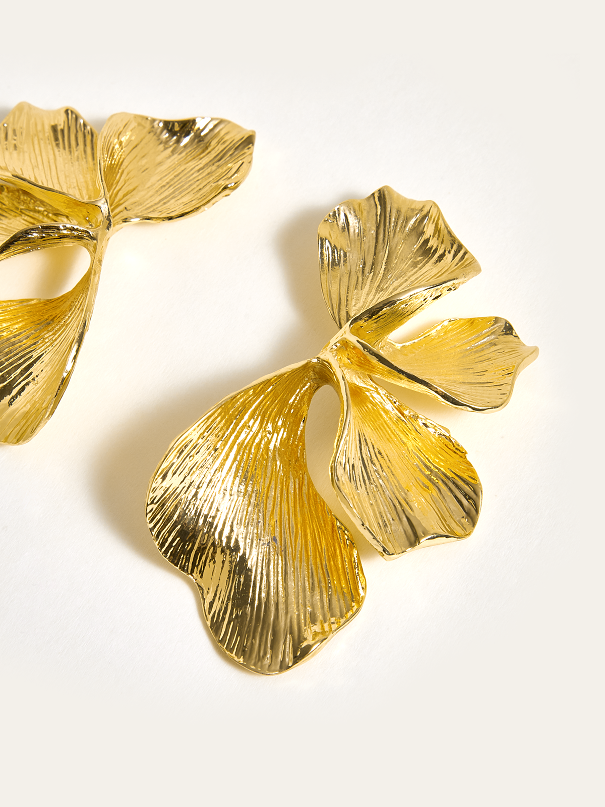 Golden Petal Earrings-Chicvia