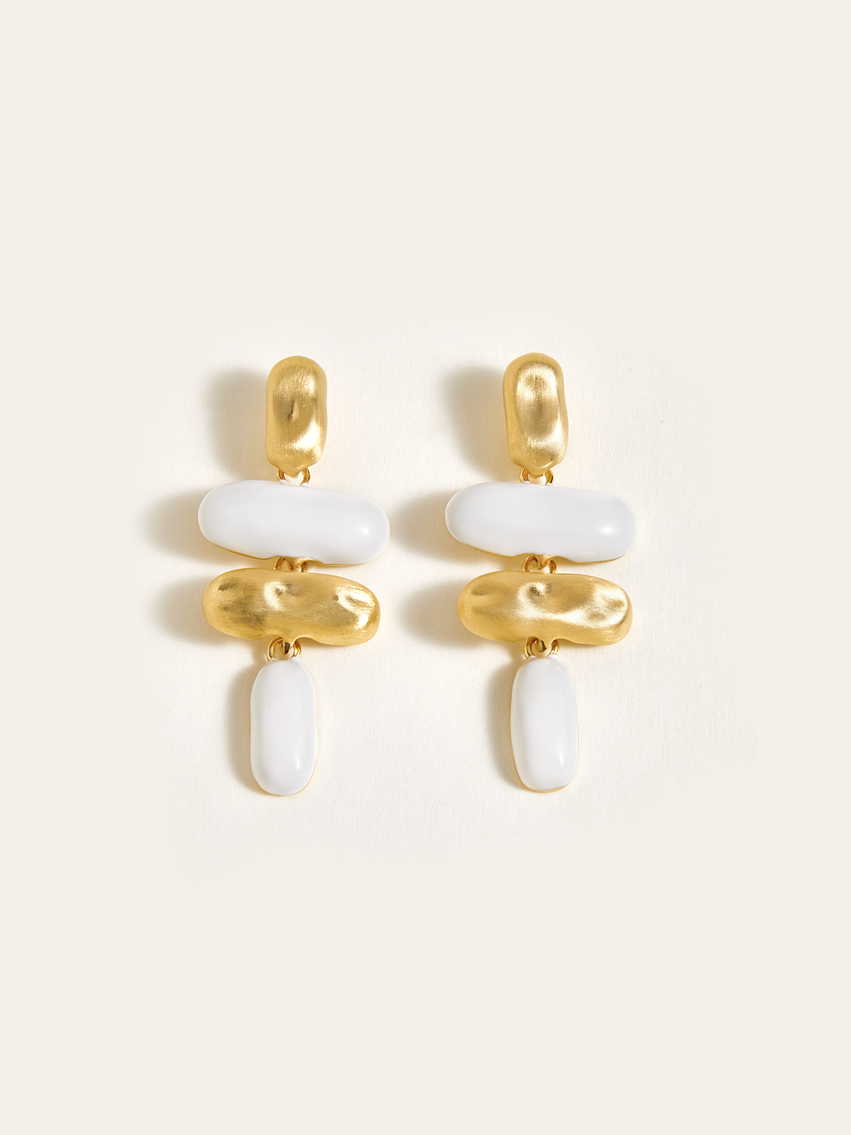 Oval-Shaped Drop Earrings-Chicvia