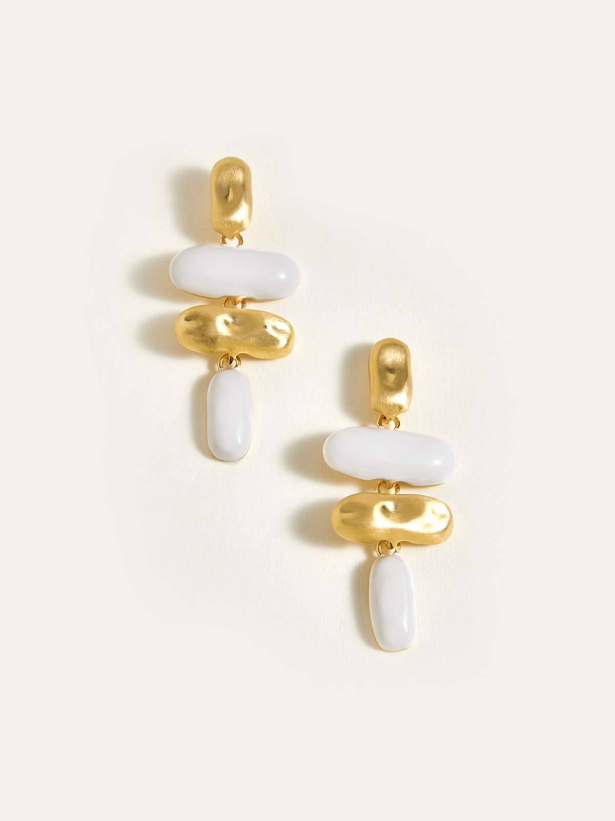 Oval-Shaped Drop Earrings-Chicvia