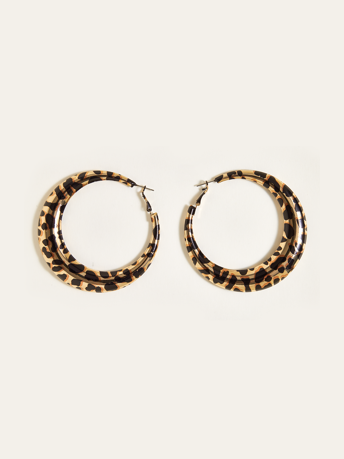 Leopard Print Hoop Earrings-Chicvia