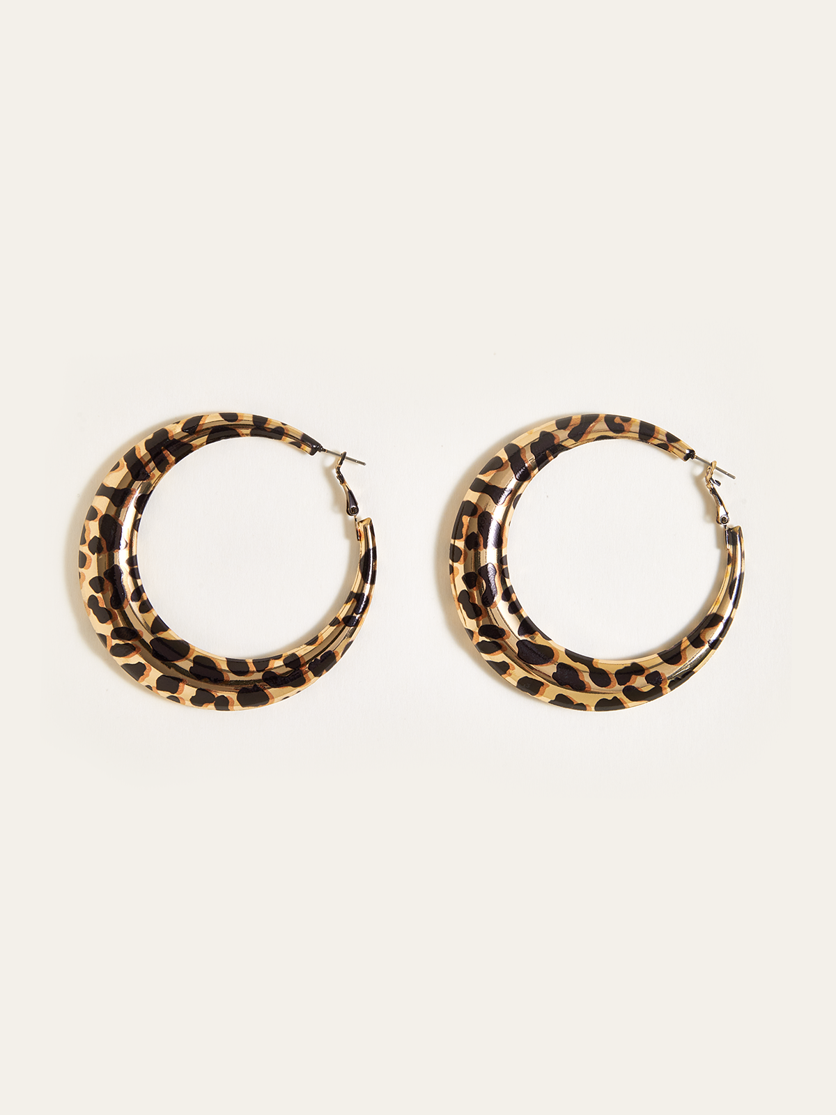 Leopard Print Hoop Earrings-Chicvia