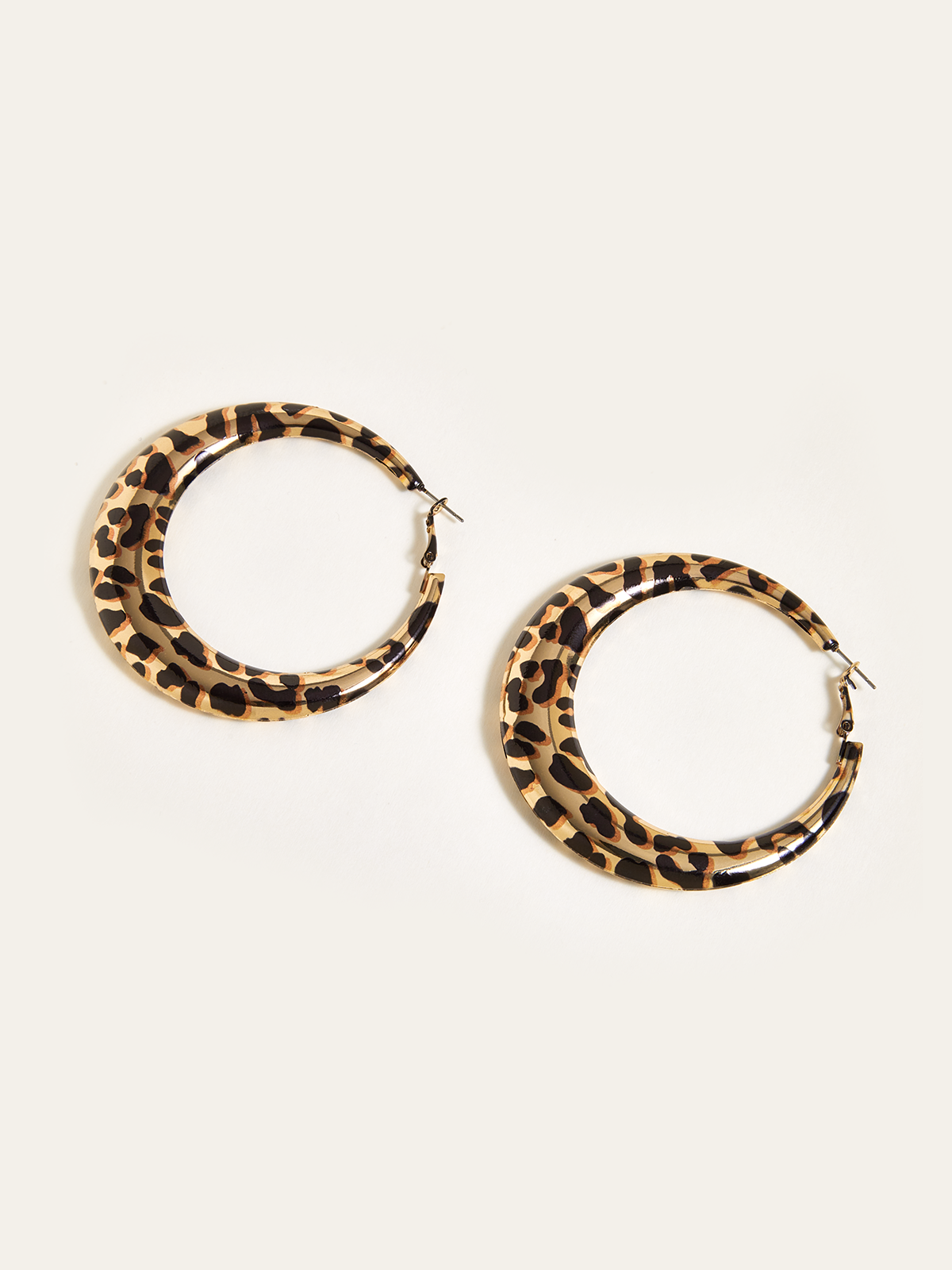 Leopard Print Hoop Earrings-Chicvia
