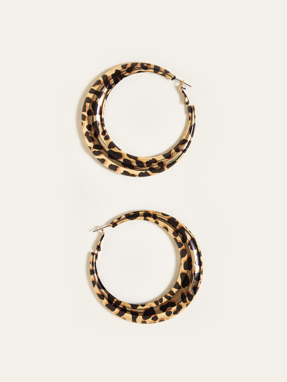 Leopard Print Hoop Earrings-Chicvia