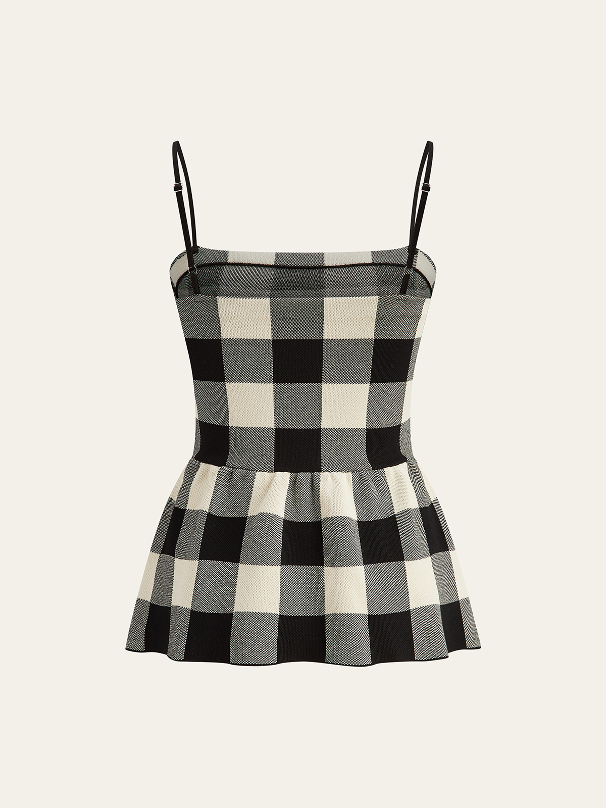 Checkered Cami Peplum Top and Skirt Set-Chicvia