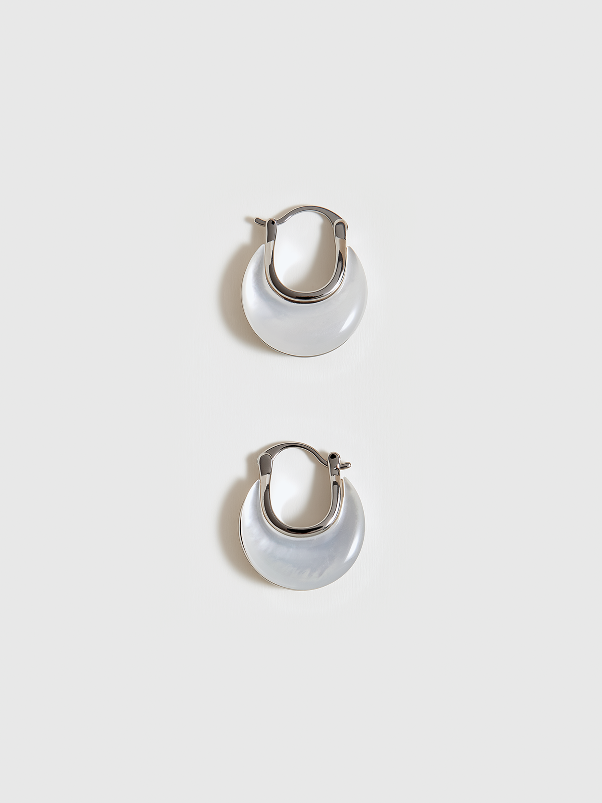 Mother of Pearl Hoop Earrings-Chicvia