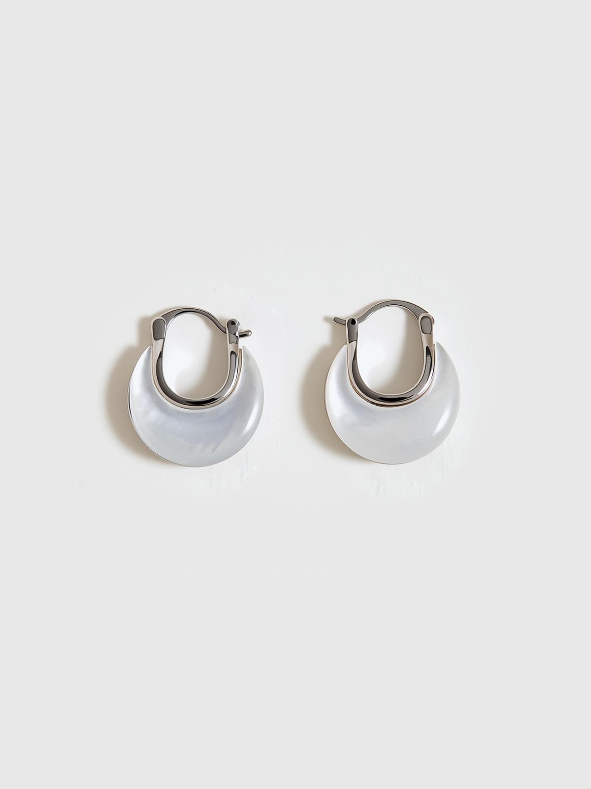 Mother of Pearl Hoop Earrings-Chicvia