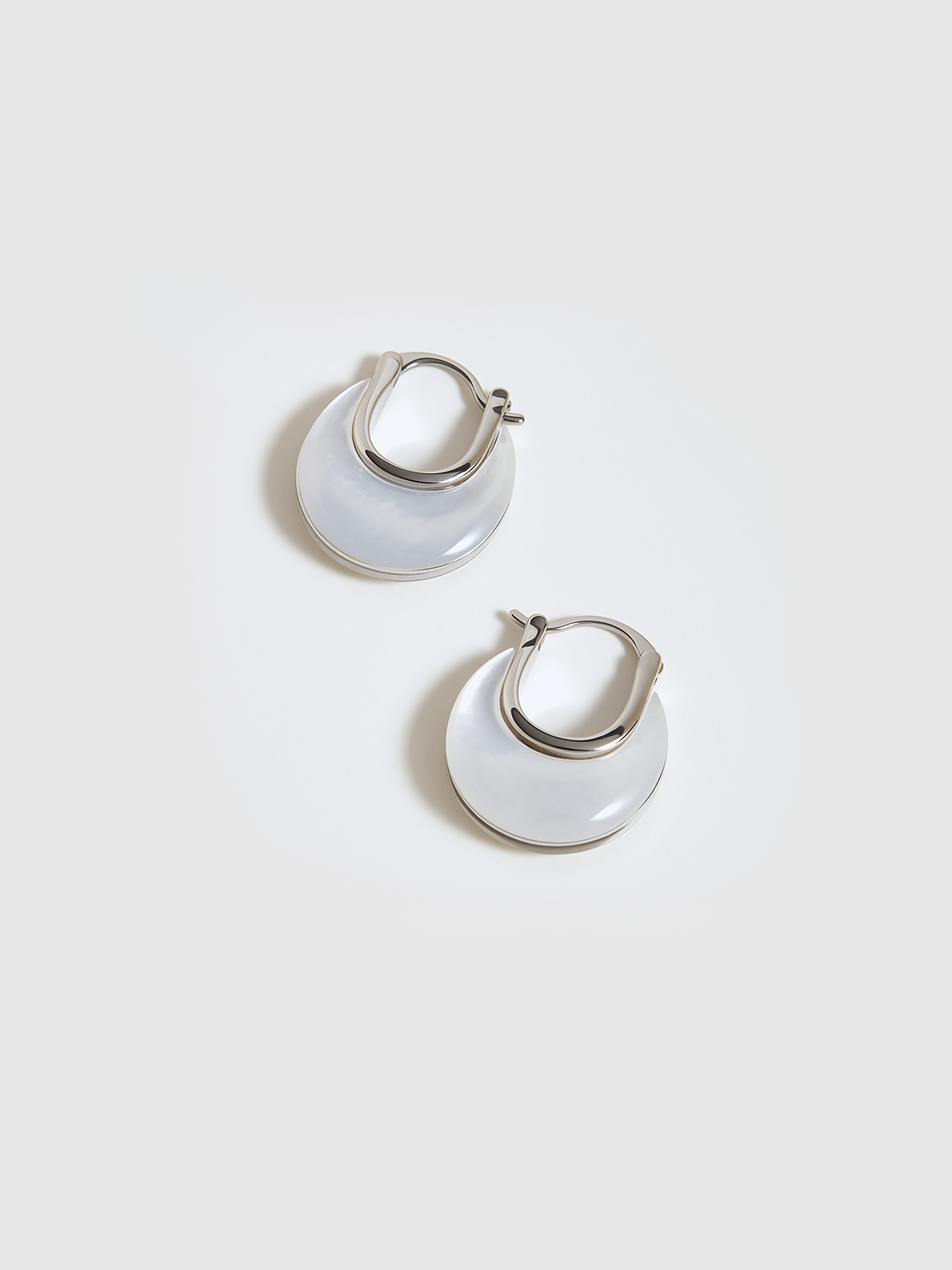 Mother of Pearl Hoop Earrings-Chicvia