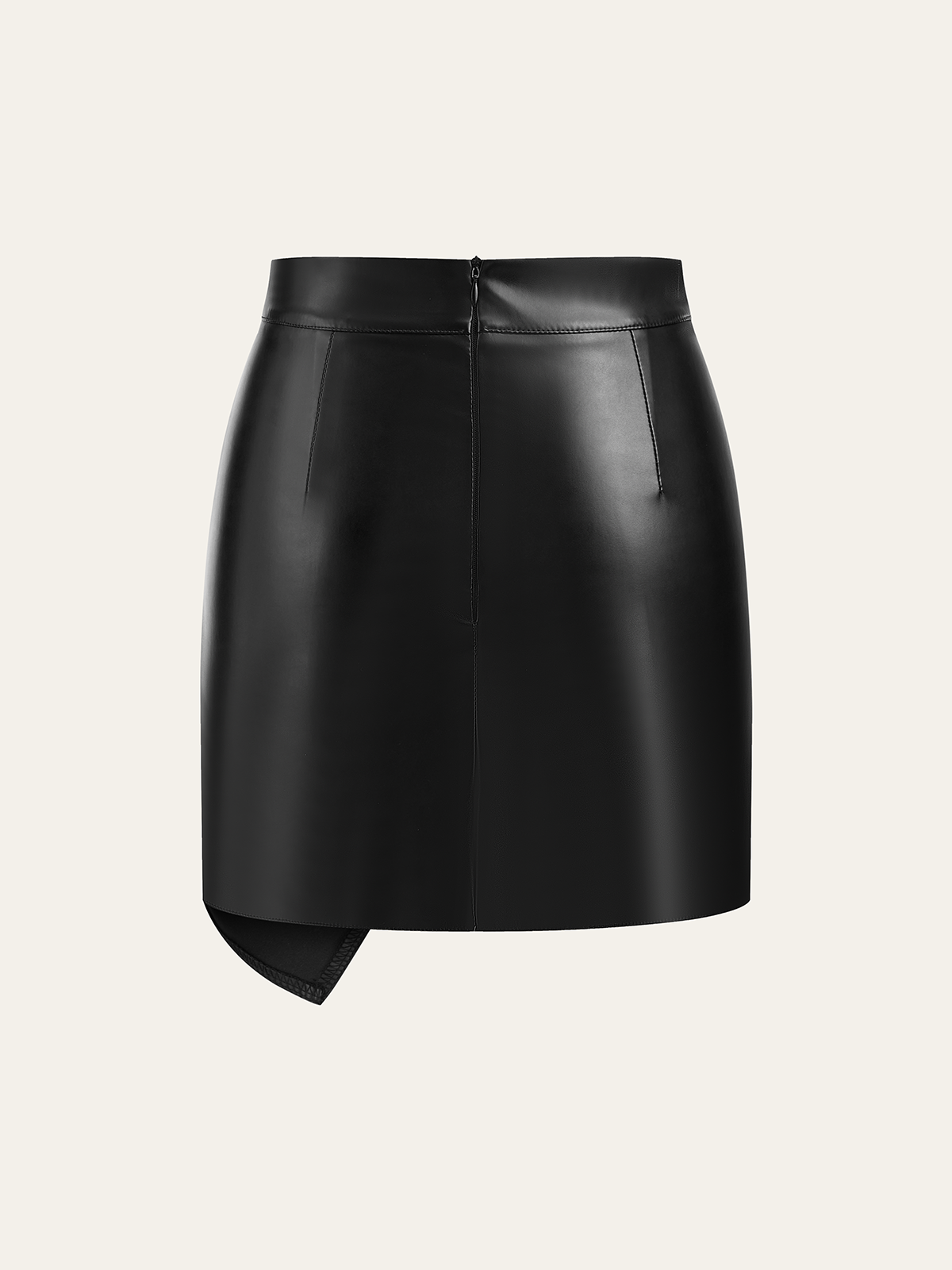 Faux Leather Twist Mini Skirt-Chicvia
