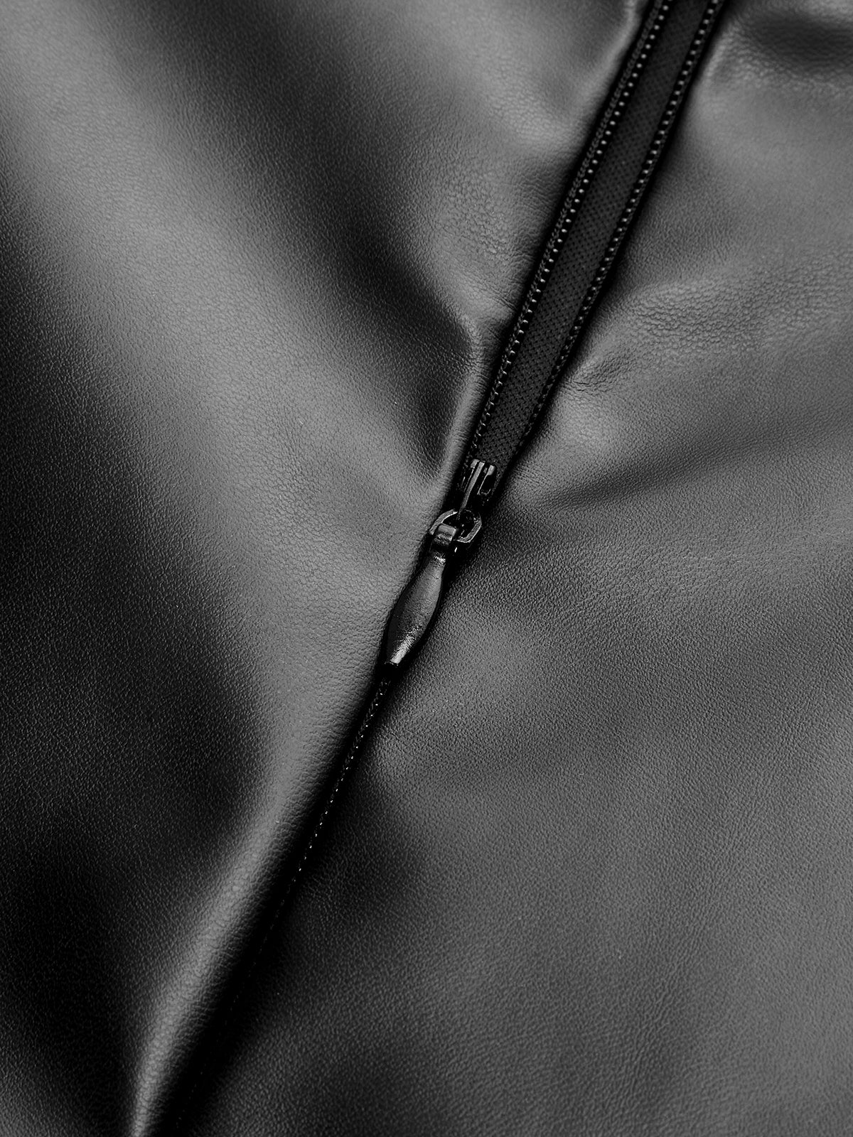 Faux Leather Twist Mini Skirt-Chicvia