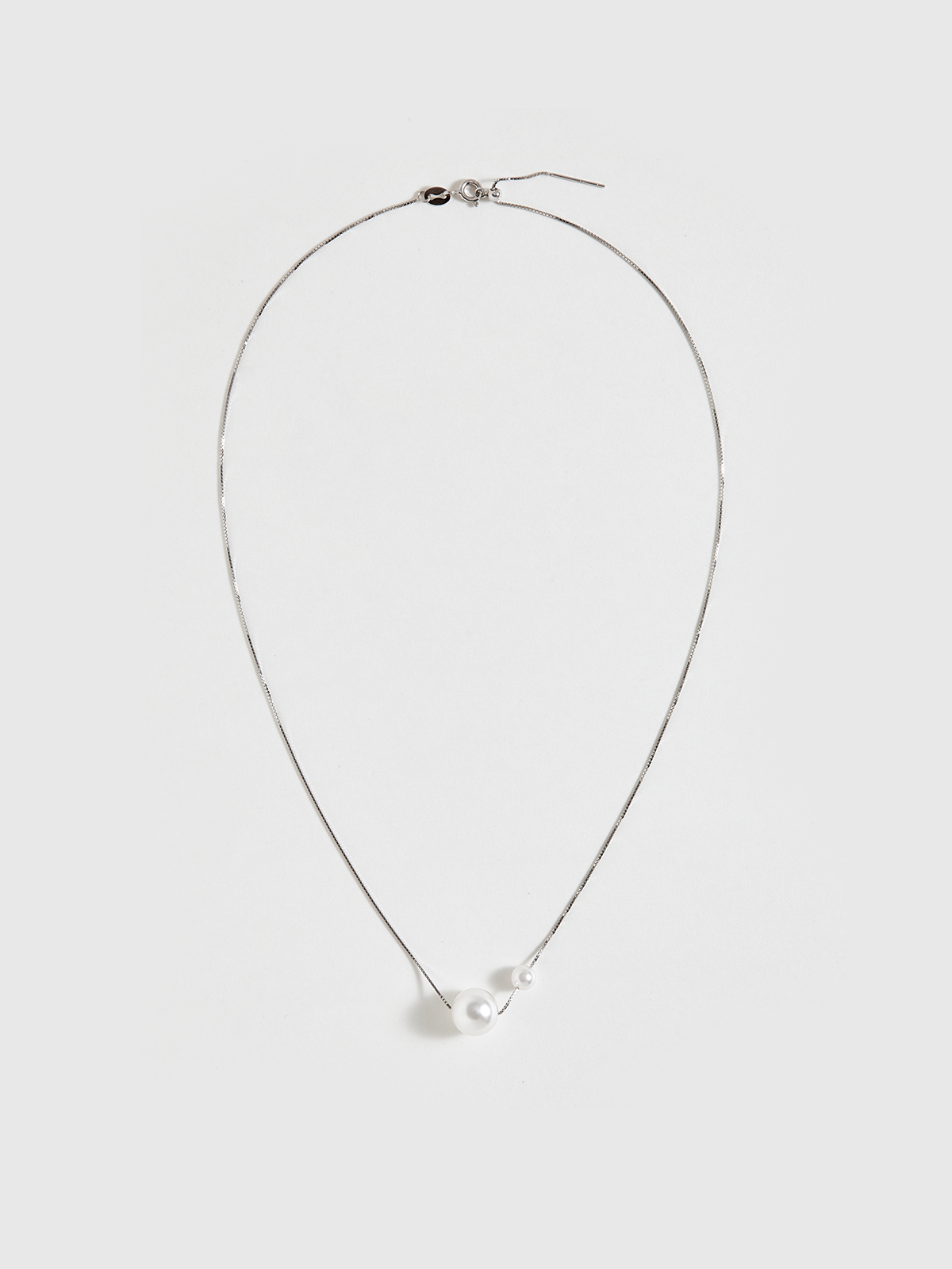 Dual Pearl Pendant Necklace-Chicvia
