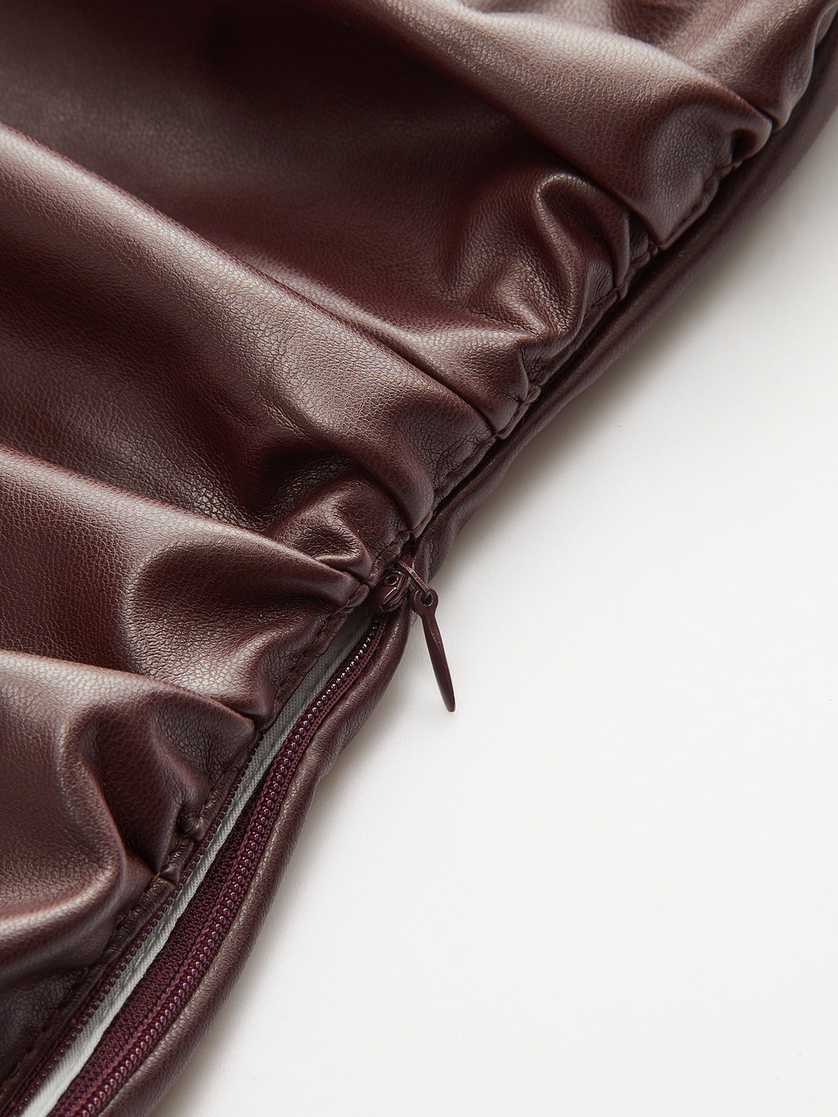 One-Shoulder PU Leather Tank Top-Chicvia