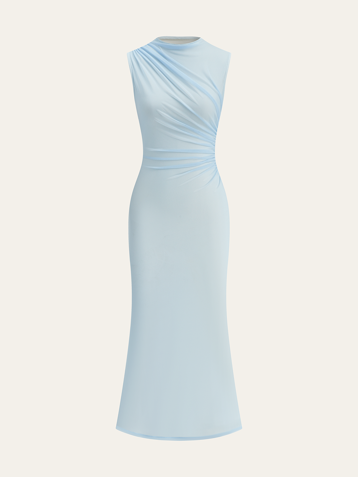 Gradient Mesh Backless Maxi Dress-Chicvia
