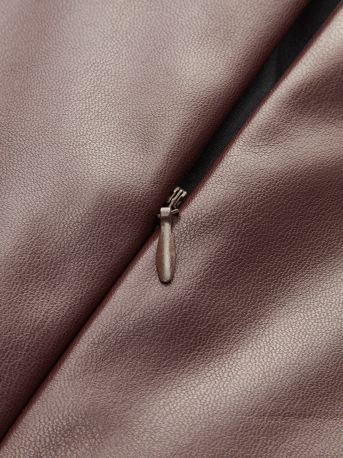 Metal Detail Halter PU Leather Tank Top-Chicvia