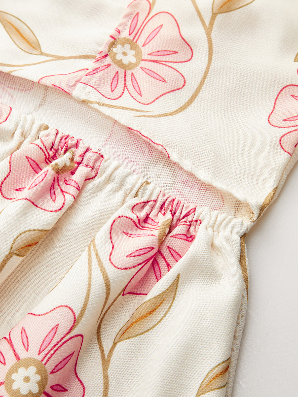 Floral Print V-Neck Backless Maxi Dress-Chicvia