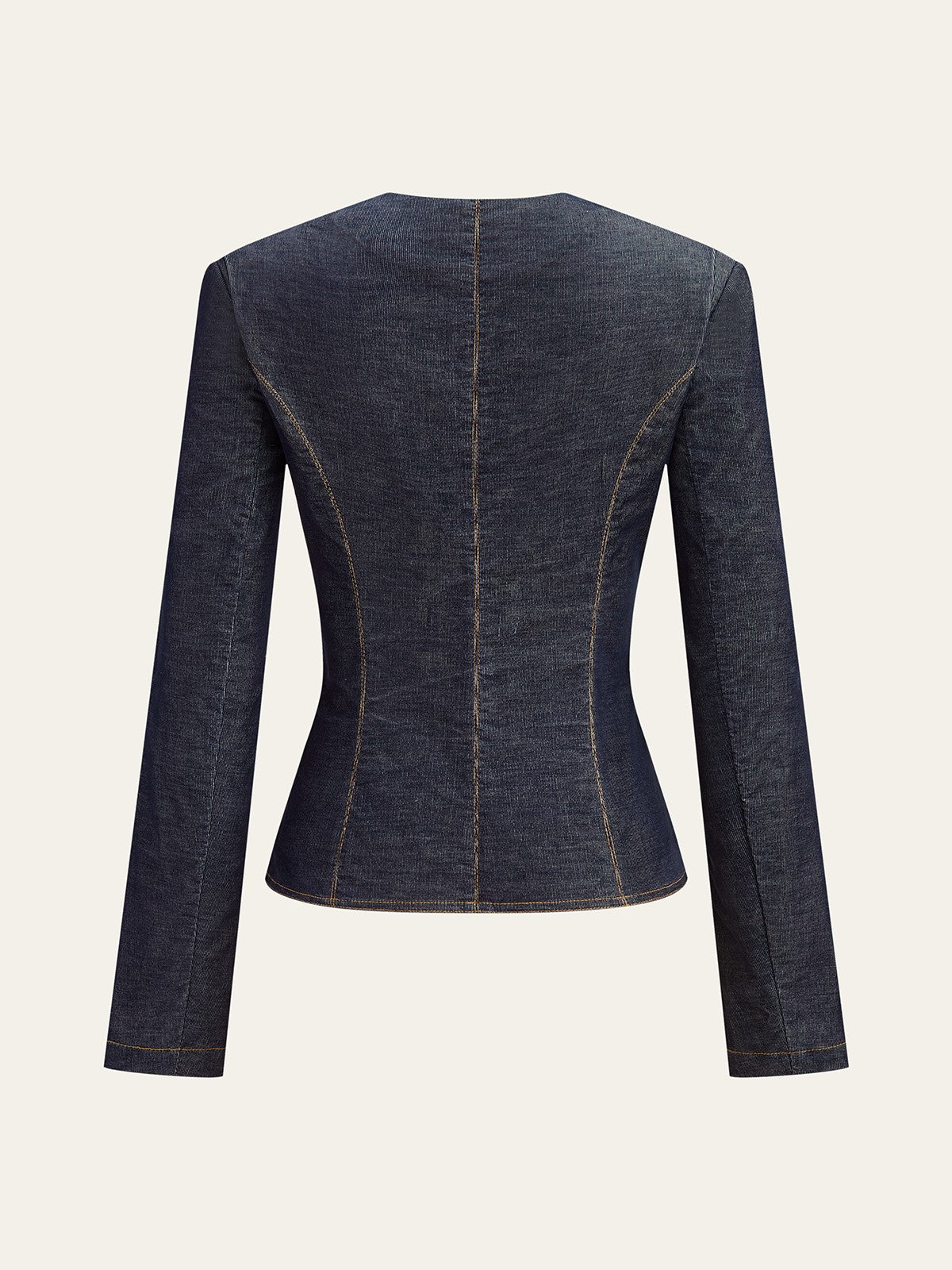 Metal Button Fitted Tailored Jacket-Chicvia